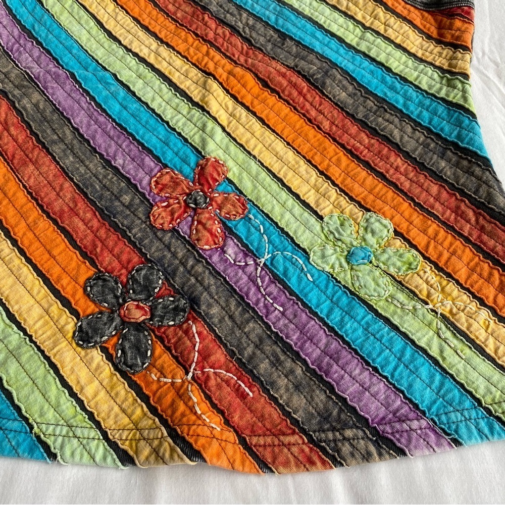 Karma Circle Rainbow Tie Dye Patchwork Tank Top F… - image 5